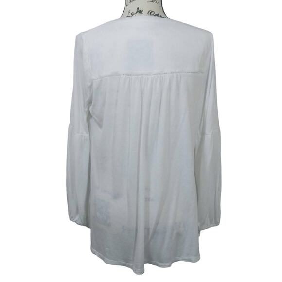 Flutter & Kick Maternity White Button Down Boho Size L - Picture 4 of 6